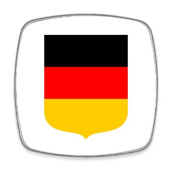 Germany - Square fridge magnet - white - Front