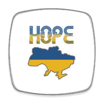 Hope for Ukraine – Patriotic Support Design - Square fridge magnet - white - Front