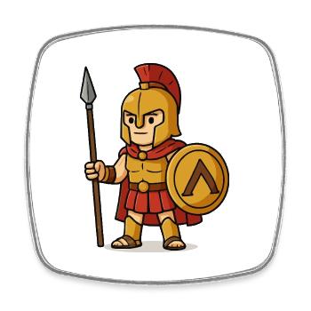 spartaner comic - Viereckiger Kühlschrankmagnet - Weiß - Vorne