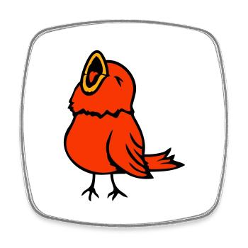 Budgie, songbird, sparrow, bird, chirp, cute - Square fridge magnet - white - Front