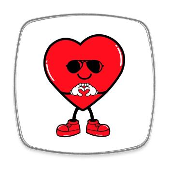 Heart Comic - Square fridge magnet - white - Front