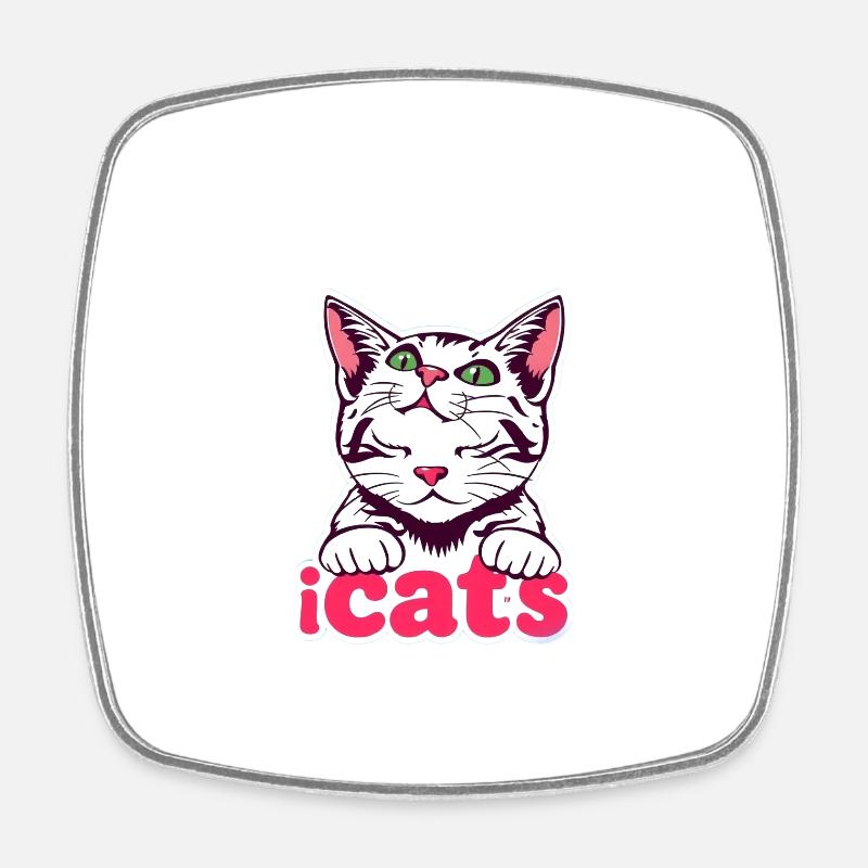 « Chat - Conception de chat mystique » - Magnet carré - blanc