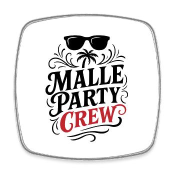 Malle Party Crew Mallorca - Viereckiger Kühlschrankmagnet - Weiß - Vorne