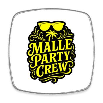 Malle Party Crew Mallorca - Viereckiger Kühlschrankmagnet - Weiß - Vorne