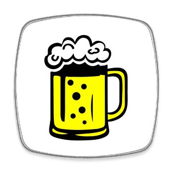 Bier Comic - Viereckiger Kühlschrankmagnet - Weiß - Vorne