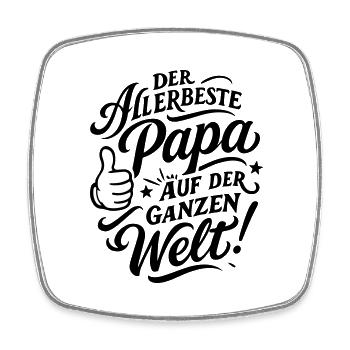 Der Allerbeste Papa Vatertag Spruch - Viereckiger Kühlschrankmagnet - Weiß - Vorne