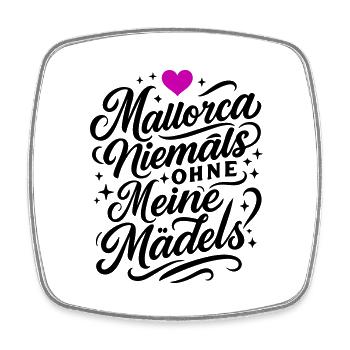 Mallorca Mädels Urlaub Team - Viereckiger Kühlschrankmagnet - Weiß - Vorne
