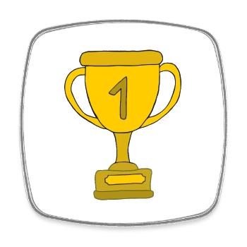 Yellow Cup - Square fridge magnet - white - Front