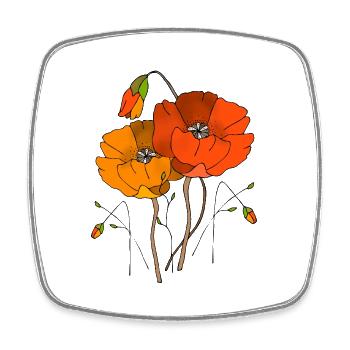 Blumen - Viereckiger Kühlschrankmagnet - Weiß - Vorne