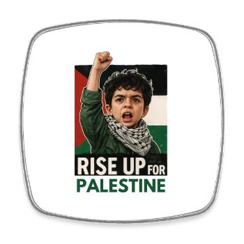 Rise Up For Palestine Powerful Protest Art - Square fridge magnet - white - Front