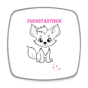 Fuchstastisch für kleine Füchse - Viereckiger Kühlschrankmagnet - Weiß - Vorne