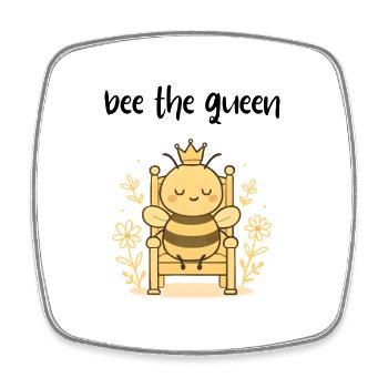 Bee Queen Sayings Gift - Square fridge magnet - white - Front