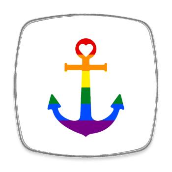 Ancre arc-en-ciel - Magnet carré - blanc - Devant