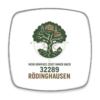 My compass shows Rödinghausen - Square fridge magnet - white - Front