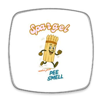 Spargel - Viereckiger Kühlschrankmagnet - Weiß - Vorne