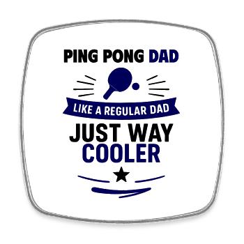 Ping Pong Dad – Cadeau de fête des pères - Magnet carré - blanc - Devant