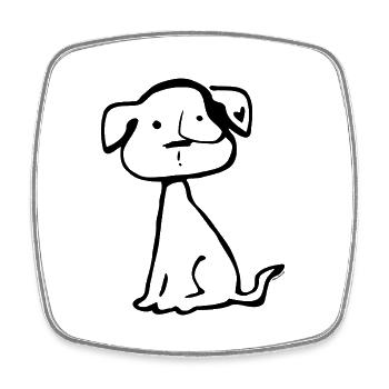 Dog - Square fridge magnet - white - Front