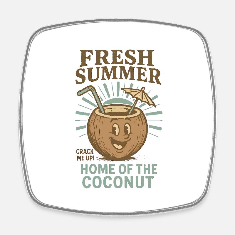 Noix de Summer Vintage - Magnet carré - blanc