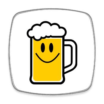 Beer face - Square fridge magnet - white - Front