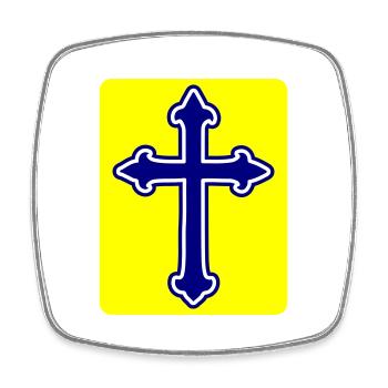 Symbole de la croix - Magnet carré - blanc - Devant