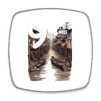 Canal Code Hood on Stilts Deep Khlong Streetwear - Viereckiger Kühlschrankmagnet - Weiß - Vorne