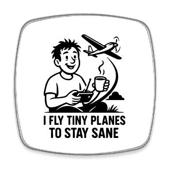 0006 stay sane - Viereckiger Kühlschrankmagnet - Weiß - Vorne