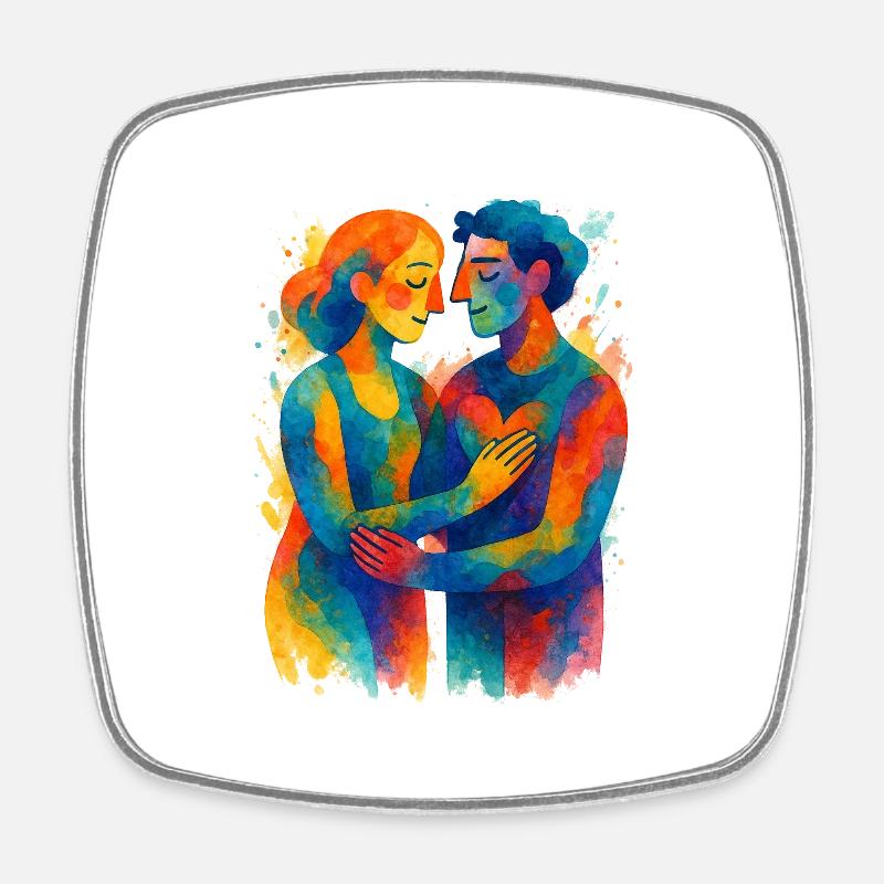 0013 amour abstrait - Magnet carré - blanc