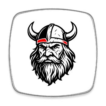 Viking Helmet Odin - Square fridge magnet - white - Front