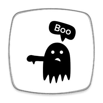 Spooky "Boo!" - Square fridge magnet - white - Front