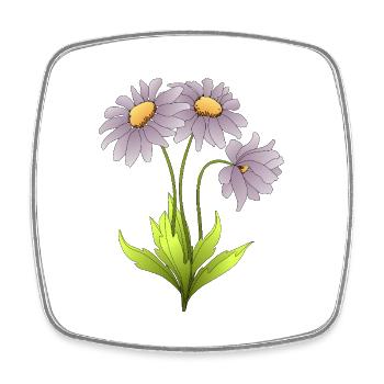Fleur - Magnet carré - blanc - Devant