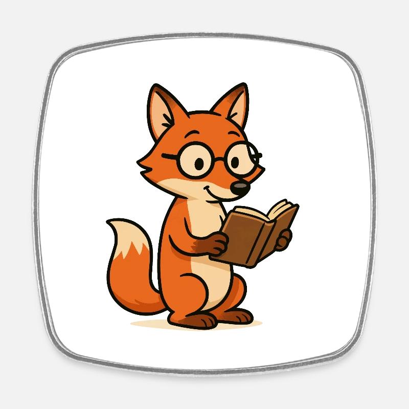 fuchs schlaufuchs - Viereckiger Kühlschrankmagnet - Weiß