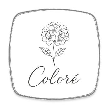  Elegante Colorè Blumenillustration  - Viereckiger Kühlschrankmagnet - Weiß - Vorne