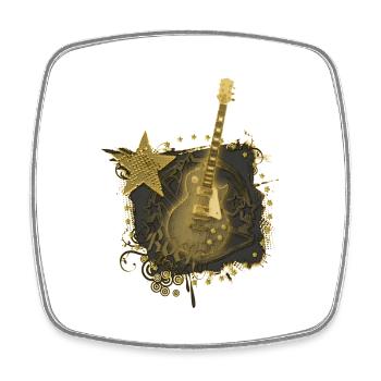 Rock Star (Golden Guitar) - Square fridge magnet - white - Front