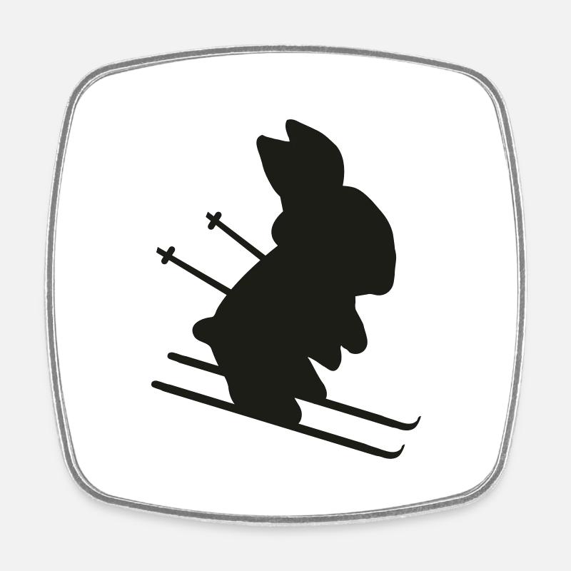 ski - Square fridge magnet - white