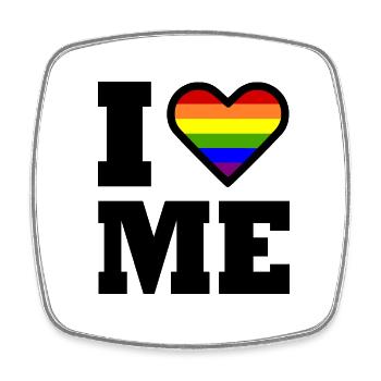 I love me - Square fridge magnet - white - Front