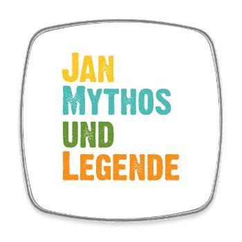 Jan der Mythos und Legende Vorname Jan - Viereckiger Kühlschrankmagnet - Weiß - Vorne