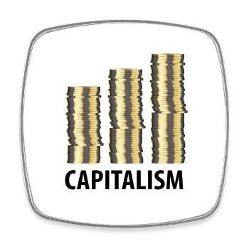 Capitalism - Square fridge magnet - white - Front