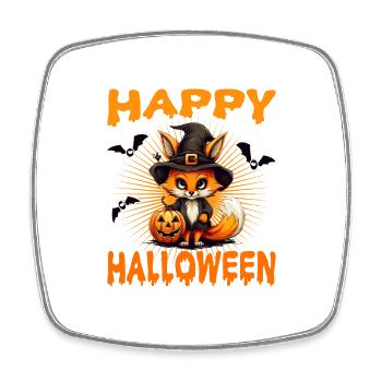 Pumpkin Fuchs Kürbis Halloween - Viereckiger Kühlschrankmagnet - Weiß - Vorne