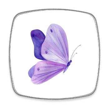 Schmetterling - Viereckiger Kühlschrankmagnet - Weiß - Vorne