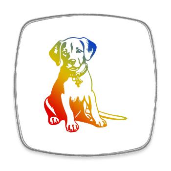 Beagle Hund Bunt - Viereckiger Kühlschrankmagnet - Weiß - Vorne
