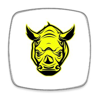 Icône de portrait de tête de rhinocéros - Magnet carré - blanc - Devant
