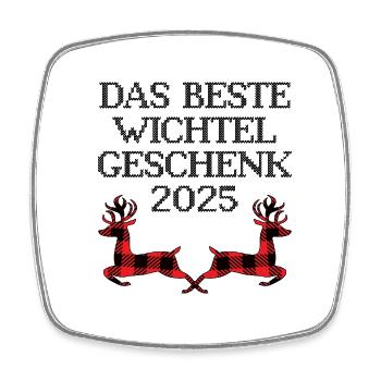 Wichteln 2025 Weihnachten Wichtelspiel Rentiere - Viereckiger Kühlschrankmagnet - Weiß - Vorne