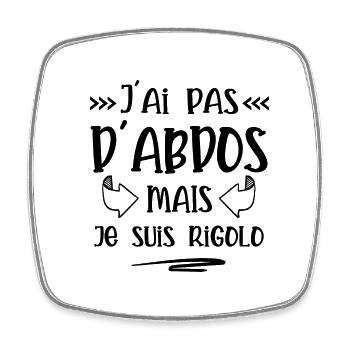 pas d'abdos - Magnet carré - blanc - Devant