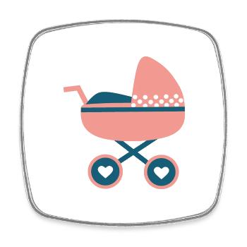 Baby Birth Gifts - Square fridge magnet - white - Front