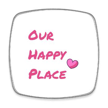 Our Happy Place Red - Square fridge magnet - white - Front