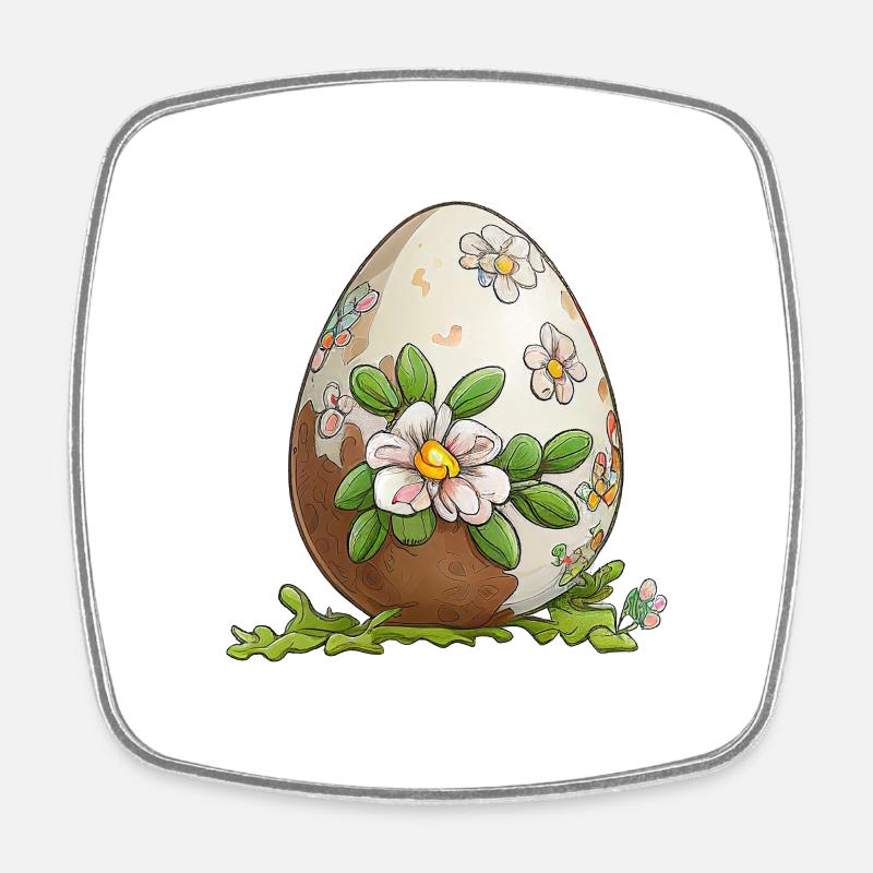 Cute design baby egg for Easter and spring - Square fridge magnet - white