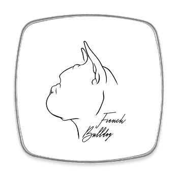 Profil Bouledogue Français Chiens Chien Wilsigns - Magnet carré - blanc - Devant