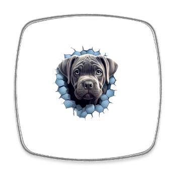 Cane Corso durch die Wand für einen Cane Corso - Viereckiger Kühlschrankmagnet - Weiß - Vorne