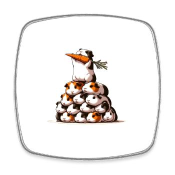 Triumphant Guinea Pig Tower with Carrot - Viereckiger Kühlschrankmagnet - Weiß - Vorne