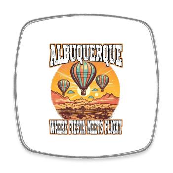 Albuquerque Ballon New Mexico Heißluftballon - Viereckiger Kühlschrankmagnet - Weiß - Vorne